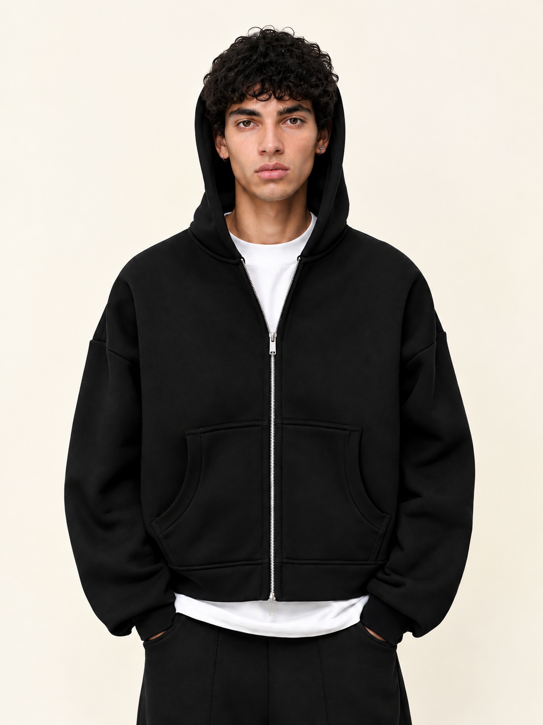 Zip Boxy Hoodie