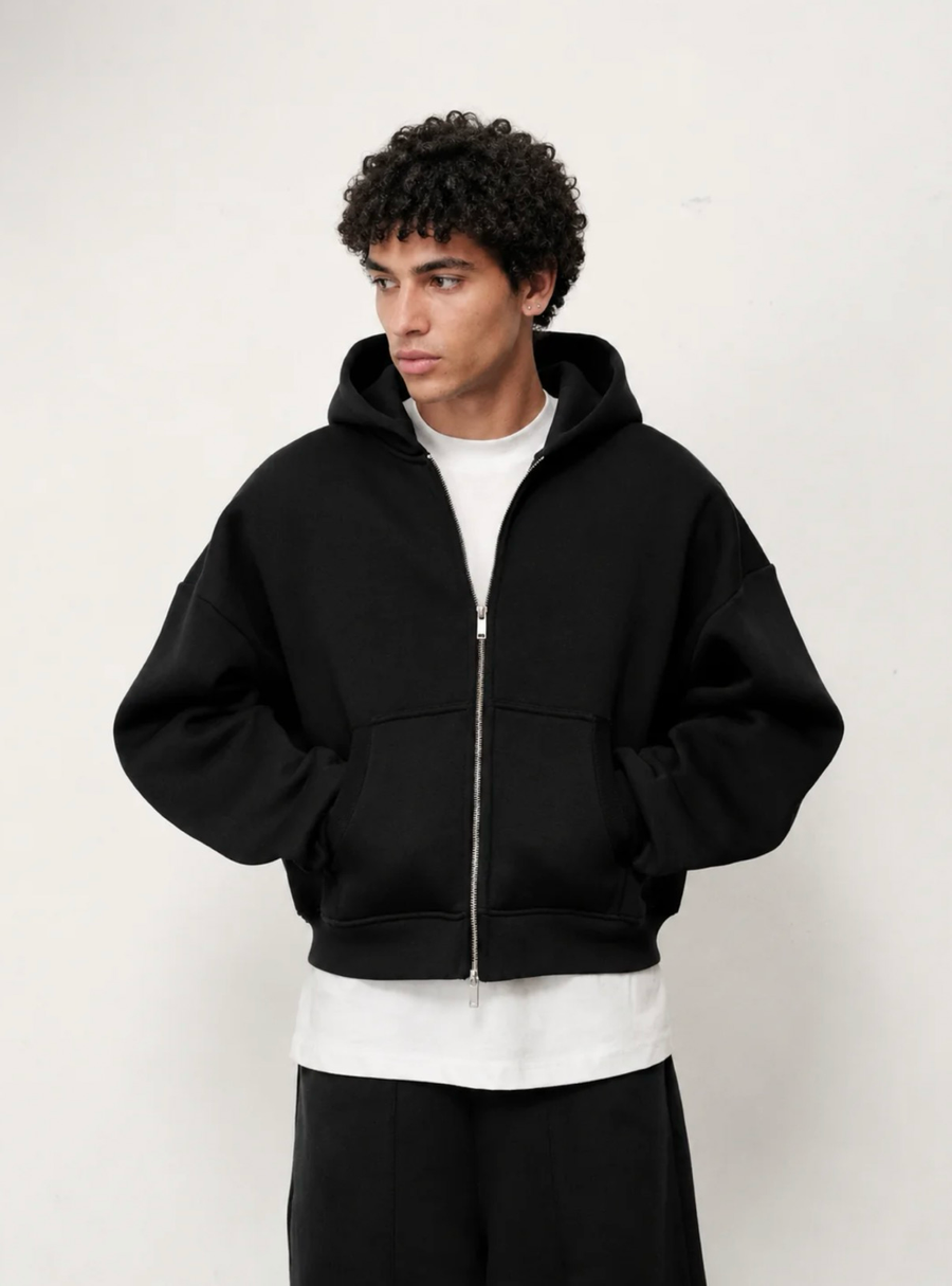 Zip Boxy Hoodie