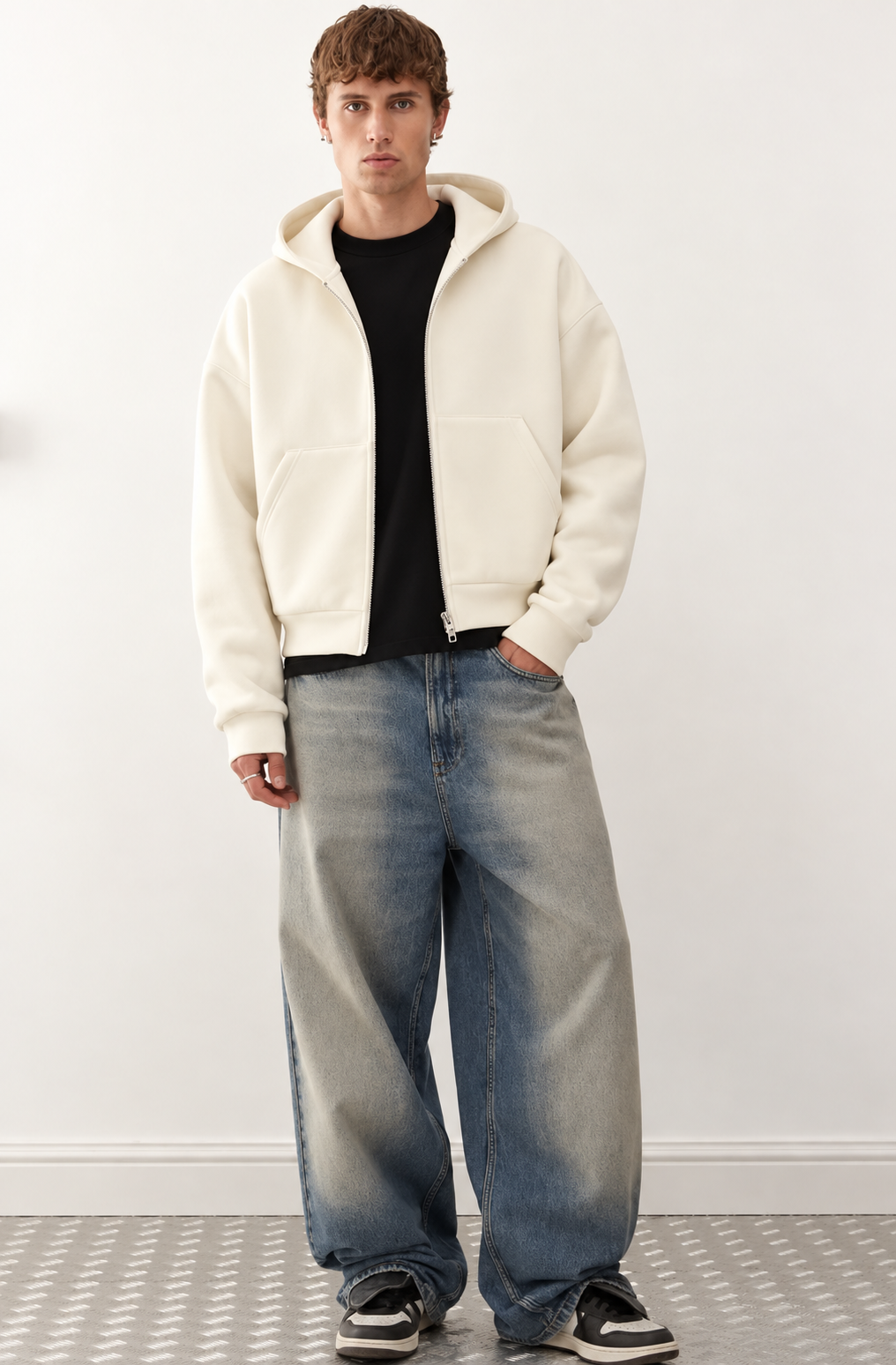 Zip Boxy Hoodie