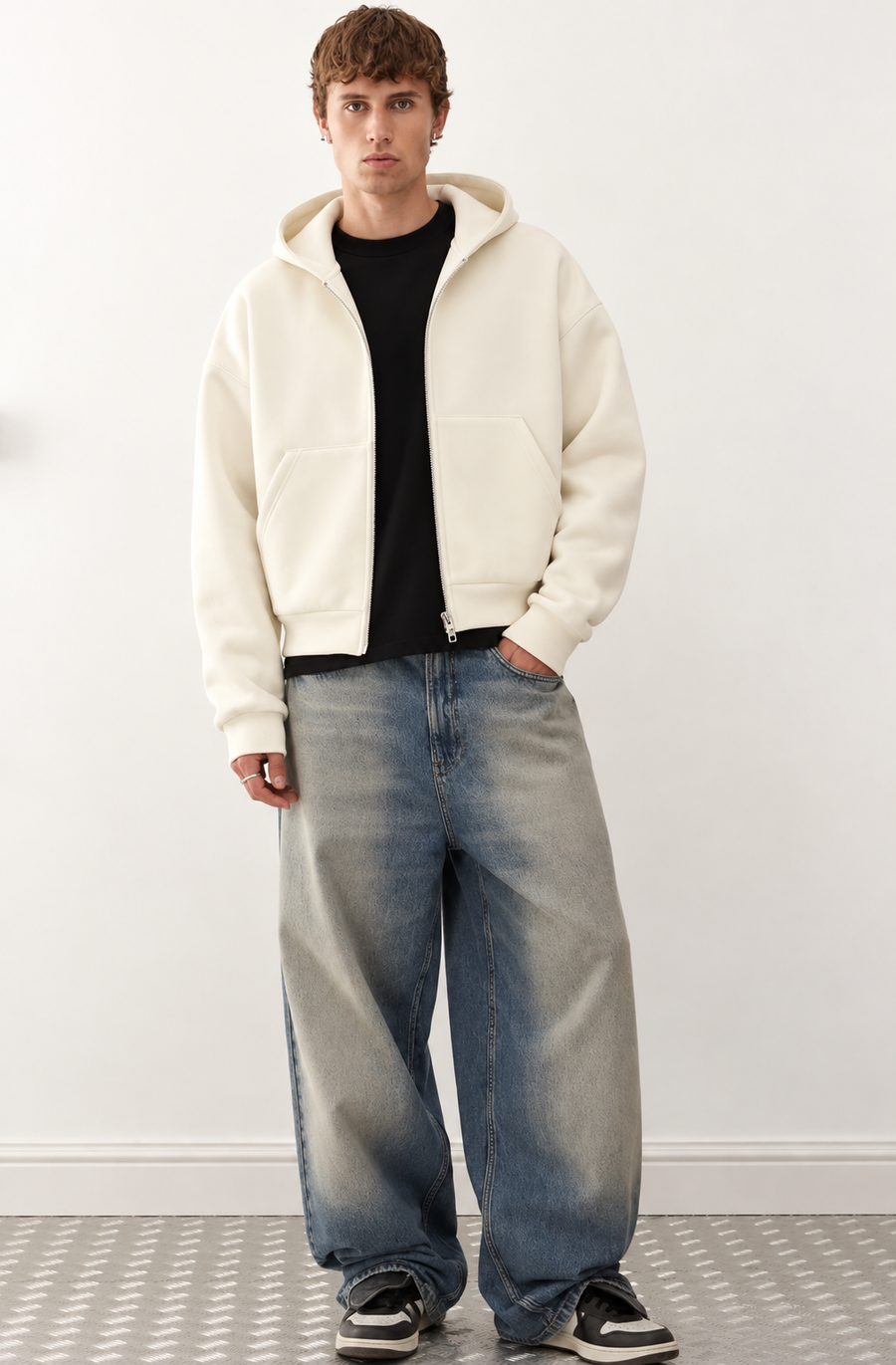 Zip Boxy Hoodie