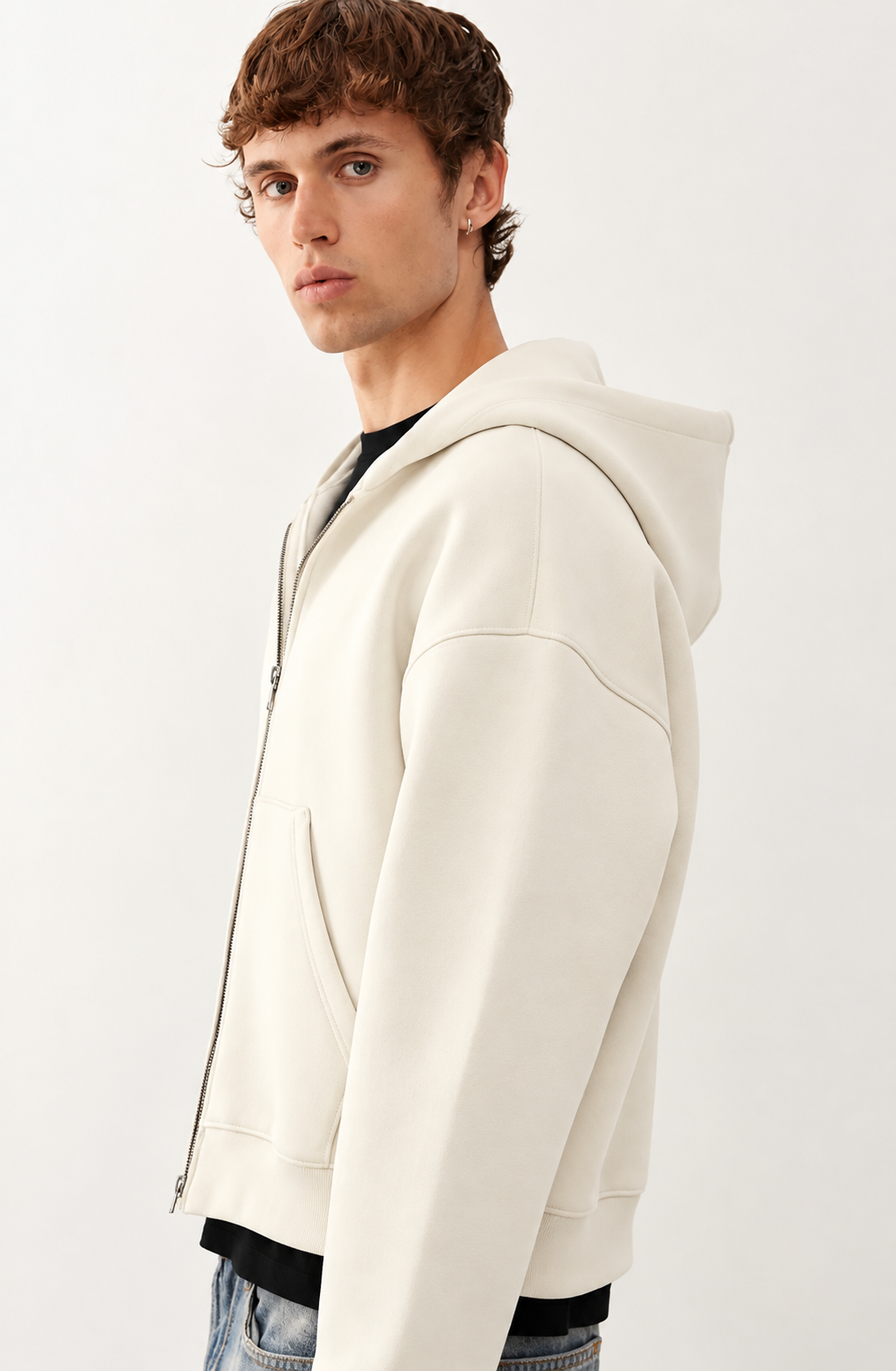 Zip Boxy Hoodie